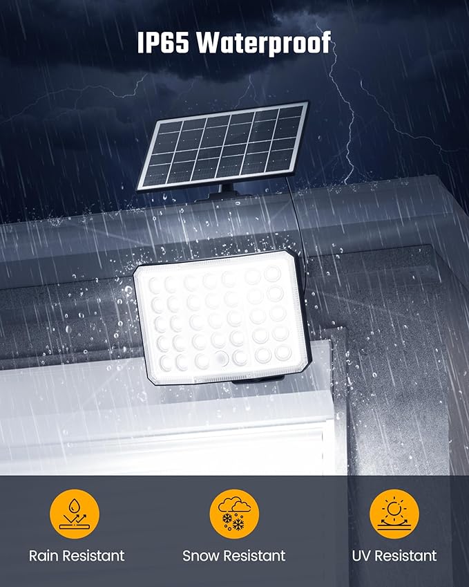 Solar Lights Outdoor Bright Solar Dusk to Dawn Light with 3000mAh Battery, IP65 Waterproof Remote Control Outdoor Light, 3 Working Modes for Garage, Porch, Patio, Shed, 2-Pack
