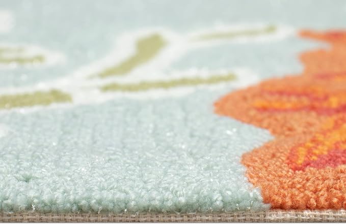 Liora Manne Ravella Indoor/Outdoor Durable Hand-Tufted UV Stabilized Rug- Ocean Scene Aqua 2' x 3'