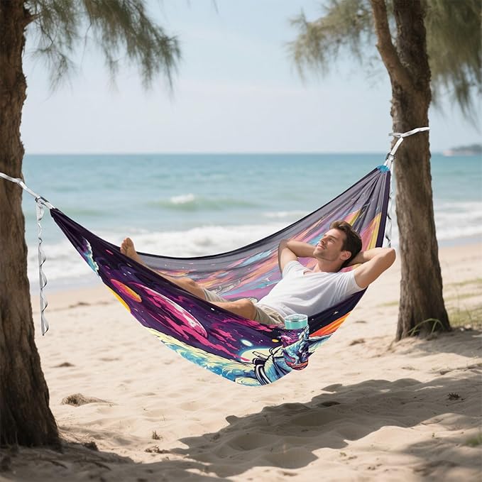 FRMG Dinosaur Hammock 500 lbs Capacity Portable Hammocks with Tree Straps & Attached Carry Bag, Camping Essentials Gear, 2010479a