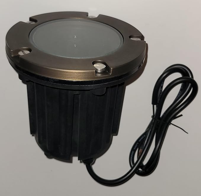 Ironsmith Lighting In-Ground Well Light Fixture & Kits – Solid Brass Cover, Bronze Housing, LED or Halogen Compatible, Low Voltage 12V (Housing and Open Window Cover Kit | with 5W LED)