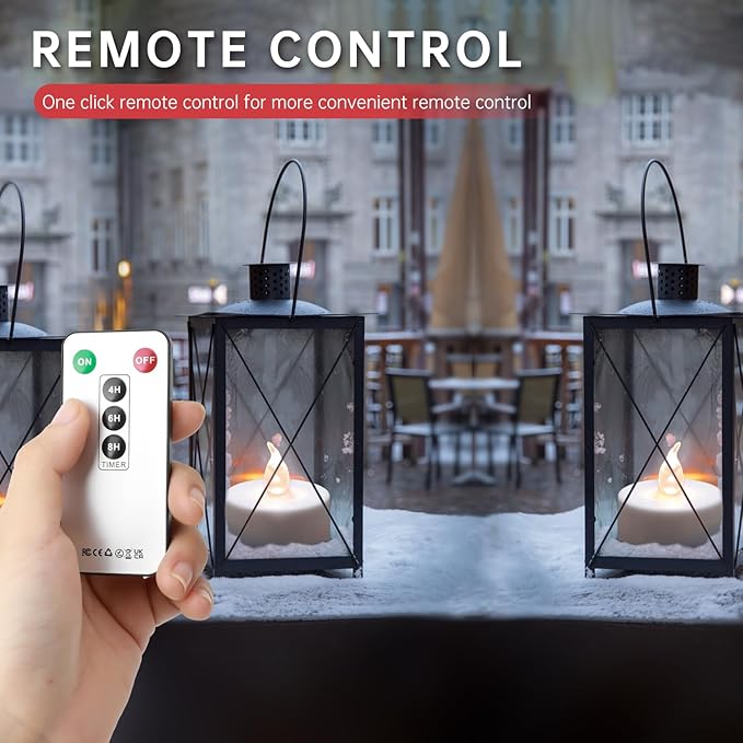 5Pack Flameless LED Tea Light Candles with Remote Control, Realistic and Bright Flickering Long Lasting 400 Hours, Decorative for Wedding Party Home Decoration Christmas Halloween WarmYellow