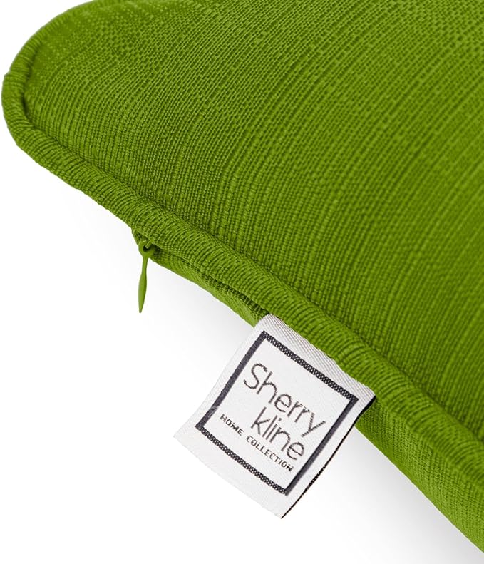 Sherry Kline Sunrise Indoor/Outdoor Rectangle (Boudoir) Corded Edge Filled Pillow Kiwi 13"x18" Set of 2