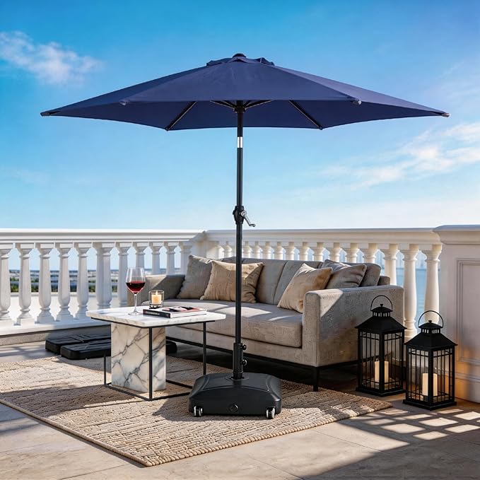 Bonnlo Patio Umbrella with Easy Push Button Tilt Outdoor Patio Umbrella Backyard Market Table Umbrella