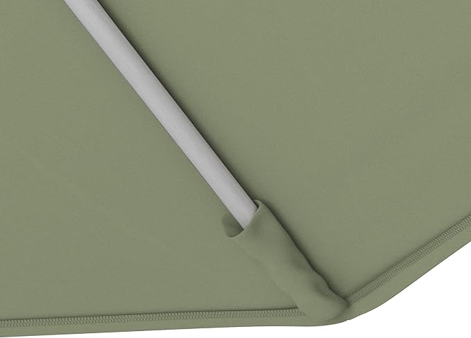 California Umbrella 11Ft Sunbrella Patio Umbrella, Fiberglass Ribs, Hand-Crank, Tilt-Collar, White Frame, Spa Fabric