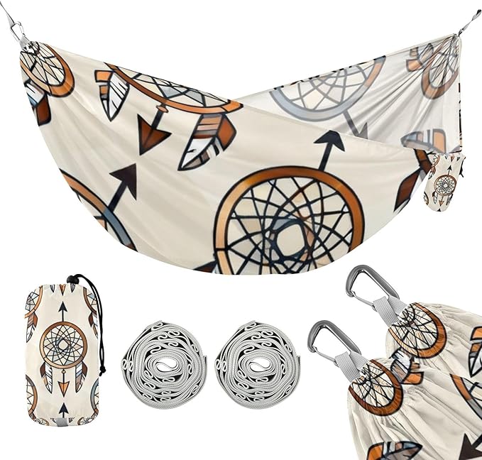 Dreamcatcher and Arrows Hammocks for Camping with Portabl Carry Bag Hanging Hammock Outside Beach Patio Garden