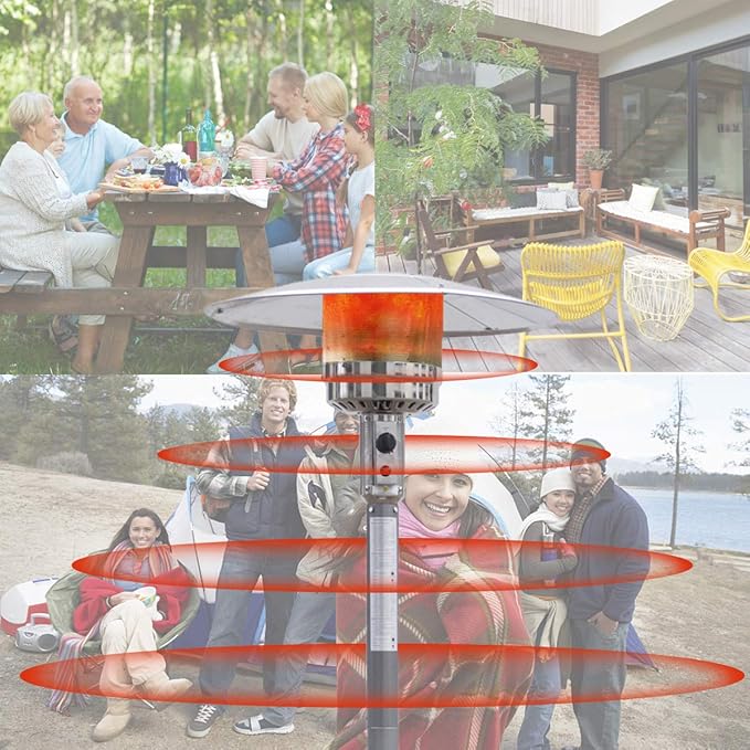 Giantex Patio Heater,50,000 BTU Steel Propane Heater Lp Gas W/accessories, Floor-Standing Commercial Outdoor Heater (Silvery Gray)
