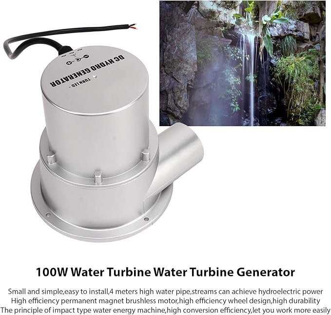 Hydro Generator, Permanent Magnet Water Turbine Generator, Magnet Brushless Motor, 12V Battery Charging Hydroelectric Generator (100W)