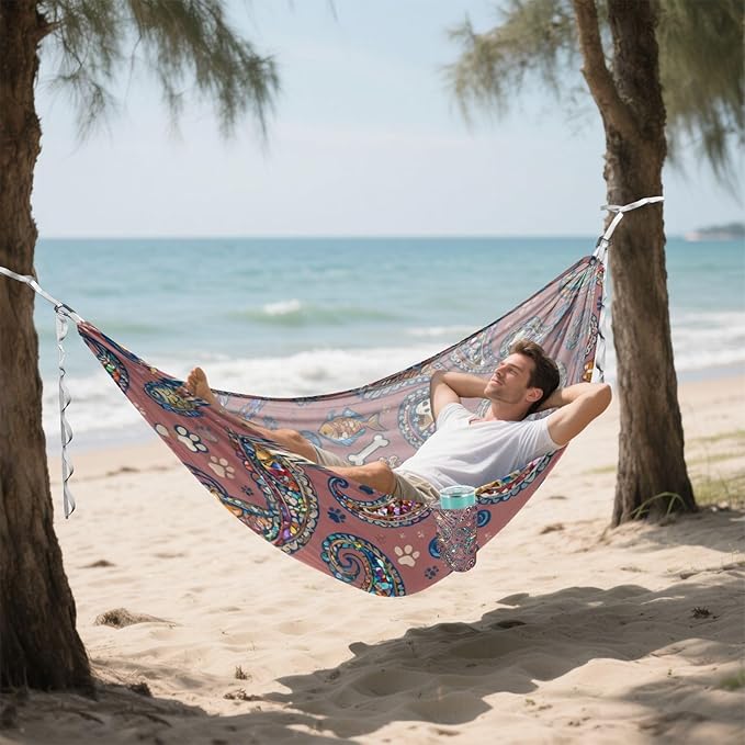 Vintage Pet Outdoor Hammock with Tree Straps for Outside Beach Patio Garden