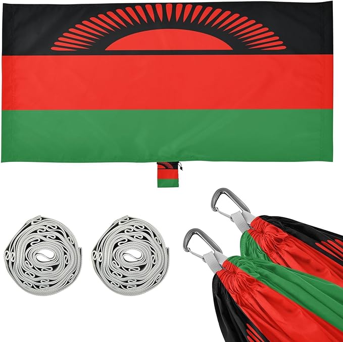 National Flag of Malawi Hammocks with Portabl Carry Bag Backyard Hammock for Indoor Outdoor Patio