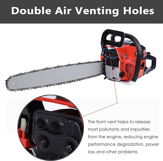 52CC Gas Chainsaw, 22-Inch 2KW Professional Grade Chain Saw with 8500rpm High-Speed Cutting, Lightweight 2-Stroke Engine for Wood Logging, Tree Pruning, Gardening & Landscaping