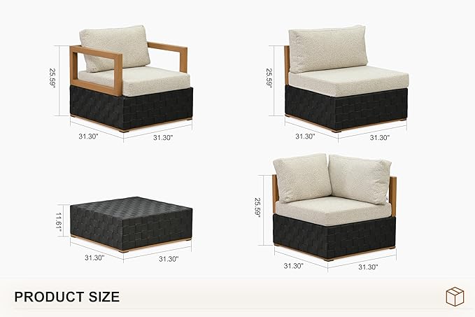 PURPLE LEAF Patio Outdoor Furniture Set 10 Pieces, Premium Leather Outdoor Couch Sectional Sofa, Patio Couch with Olefin Cushions, Patio Conversation Sets for Porch, Balcony, Garden, Black