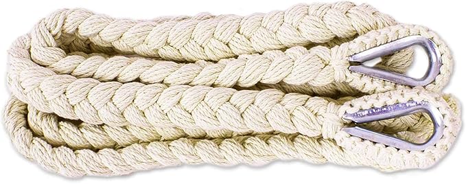 NOVICA Handmade Cotton Hammock Swing Ivory Fringed Rope Mayan from Mexico Solid Tropical Decor 'Sea Breezes in Ivory'