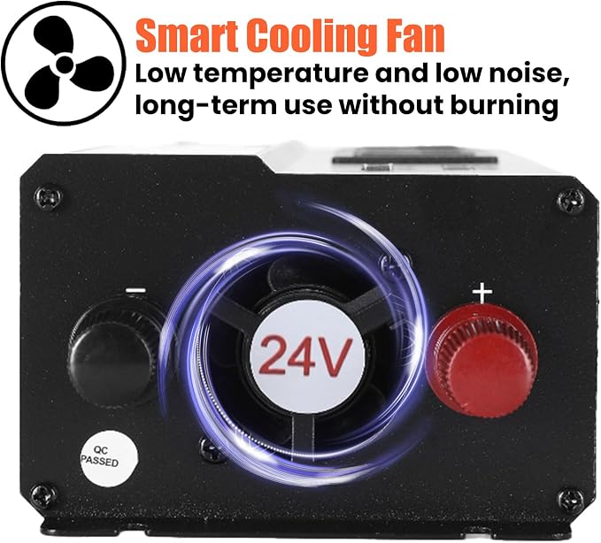 2500 Watt Power Inverter with LED Display,Dual AC Outlets,4 USB Port, 24V DC to 110V AC Converter Car Power Inverter for Car, RV, Truck, Off Grid Solar System, Camping