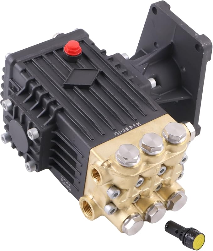 Pressure Washer Direct Drive Triplex Plunger Pump EZ4040G EZ4040 RRV4G40 Forged Brass Head 3400 RPM 4000 PSI 4.0 GPM 1" Hollow