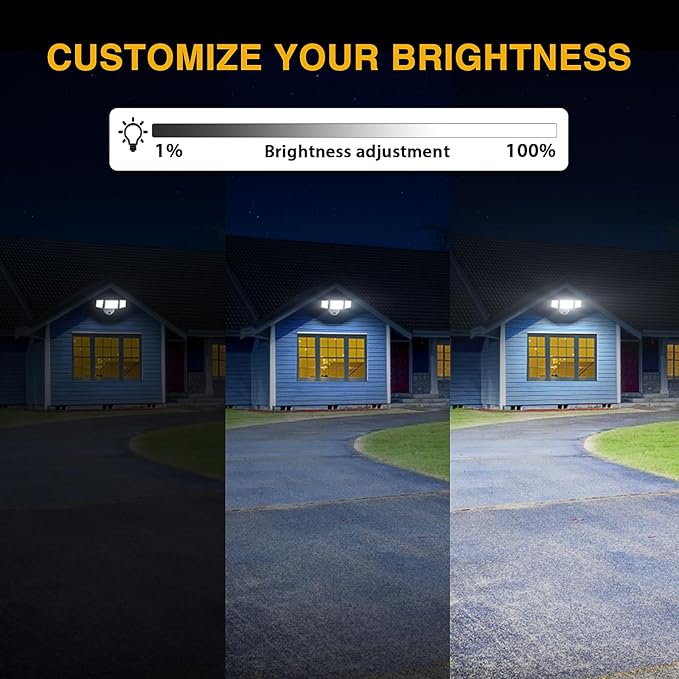 Onforu Dusk to Dawn Outdoor Lighting,70W Security Lights with Remote,7000LM Flood Lights Outdoor Wired,IP65 Waterproof Lights Fixture,2Modes 3 Adjustable Heads Photocell Light for Garage Patio Yard