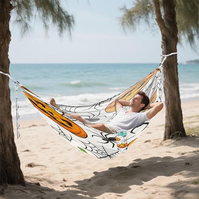 Hammocks for Outside Halloween Elements Camping Hammock Portable Hammocks with Tree Straps and Carry Bag Camping Accessories for Hiking Beach Outdoor