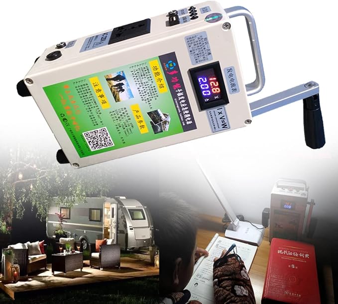 150W High Power Hand Crank Generator Portable Emergency Power AC110V /220V DC12V USB 5V Charger Generator for Outdoor Camping Survival Activities,150W-110V