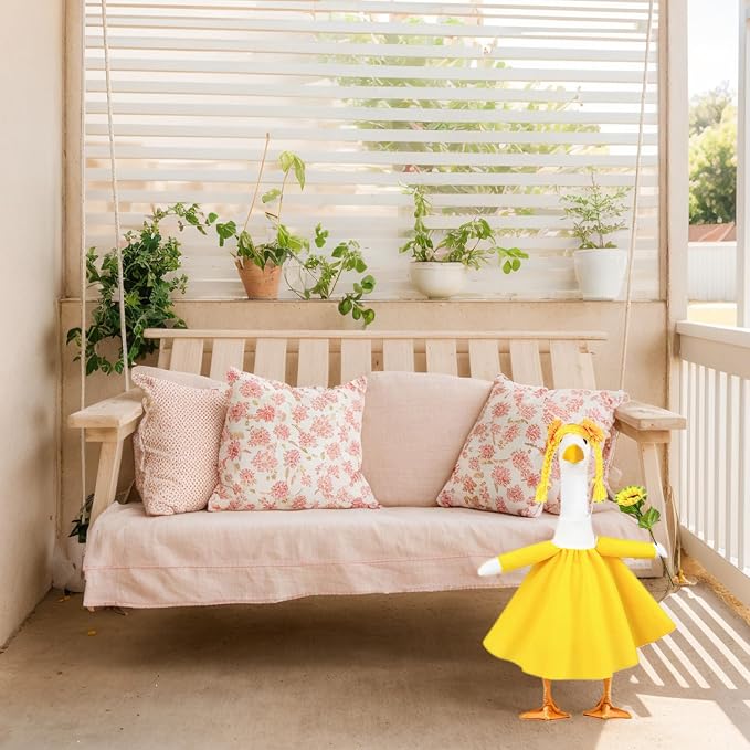 Sunflower Porch Goose Outfits Cute and Fun Porch Goose Clothes Fit 23” Geese for Lawn Yard and Patio Decoration