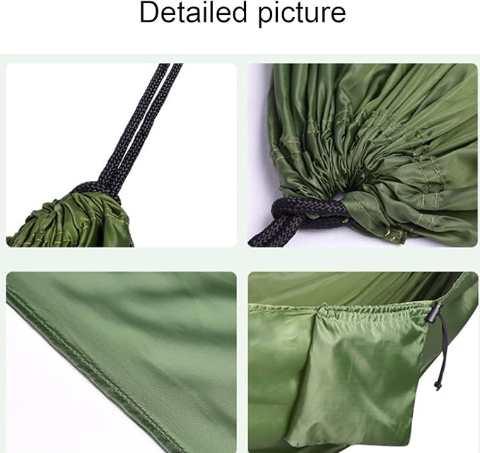 Polyester Hammock with Built-in Storage Pocket Large Space Lightweight Portable Outdoor Camping Hammock(Green)