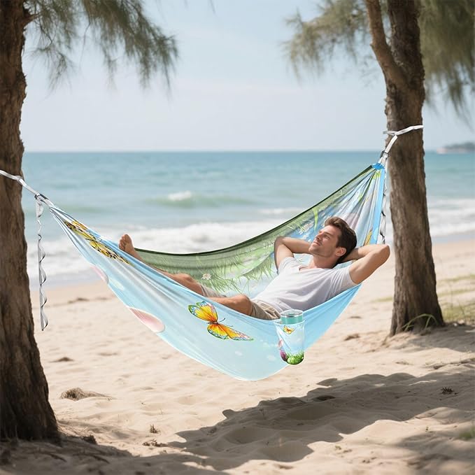 Hammocks for Outside Easter Background Camping Hammock Portable Hammocks with Tree Straps and Carry Bag Camping Accessories for Hiking Beach Outdoor