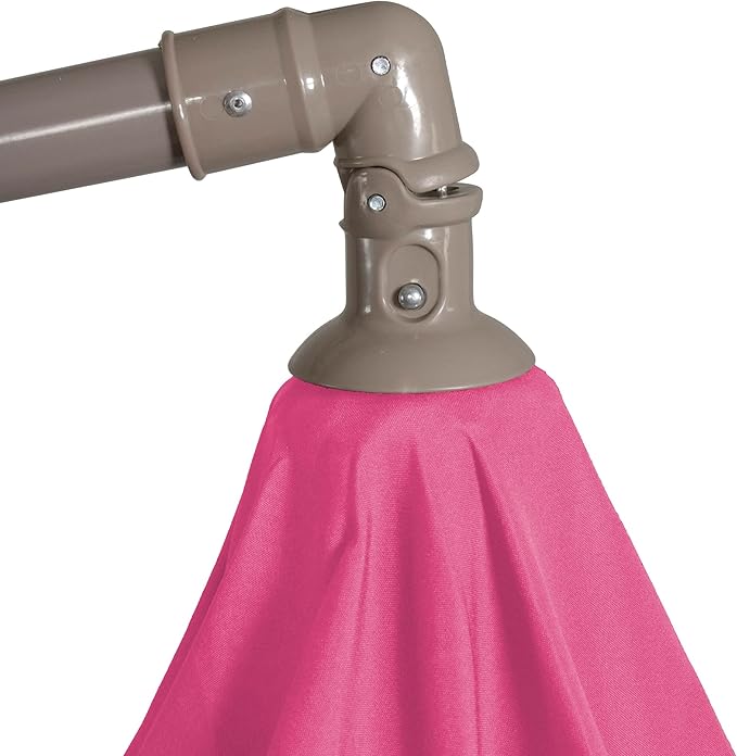 Northlight 10ft Offset Outdoor Patio Umbrella with Hand Crank, Pink