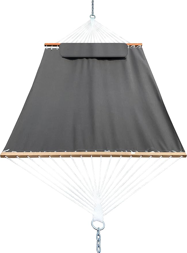 All-Weather Classic Outdoor Hammock with Pillow Deluxe Size Sunbrella® Fabric (Spectrum Graphite (#48030-0000))