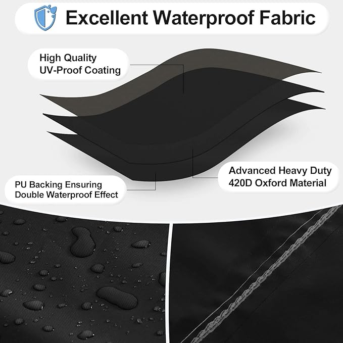 OutdoorLines Outdoor Waterproof Furniture Chair Cover - UV-Resistant Patio Lawn Chair Covers for Outdoor Furniture Windproof Heavy Duty Chair Covering, 1 Pack, 33.5Wx31.5Dx36H Inches, Black