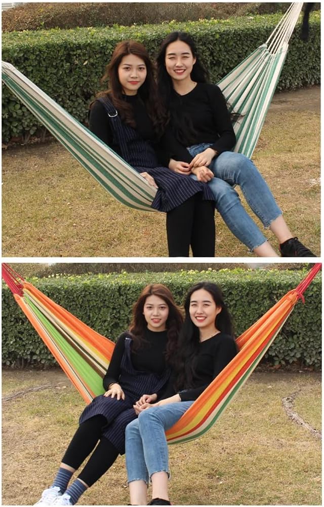 Outdoor Hammock Anti-Rollover Travel Camping Portable Hammock Hanging Chair Outdoor Portable Camping Travel Equipment (Color : Green, Size : 200 * 100cm)
