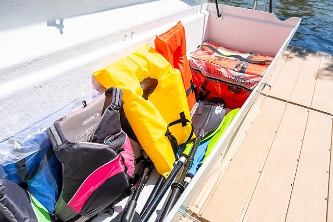 DoxBox Fiberglass Storage Box. US Made Weatherproof Storage with UV-Resistant Gelcoat for Waterfront, Boat, and Outdoor Gear, Rectangle Shape (Seafoam)