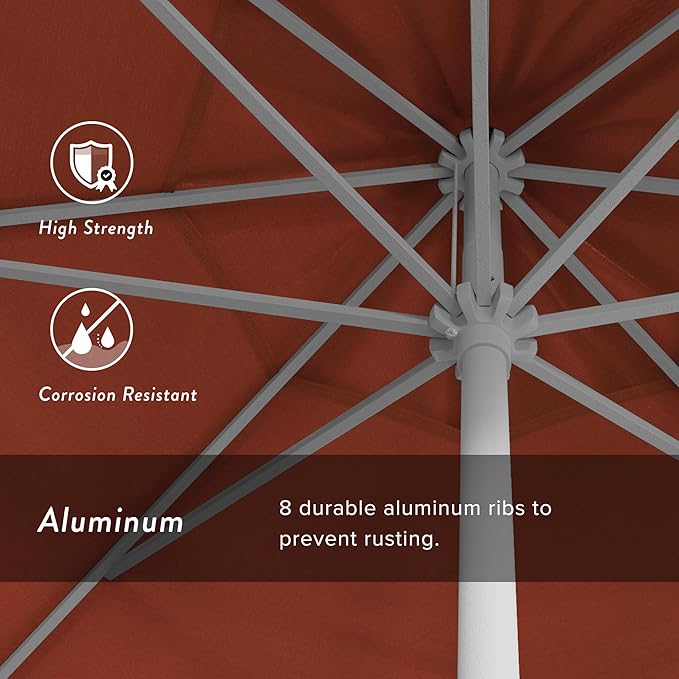 California Umbrella 7.5' Rd Aluminum Patio Umbrella, Crank Lift