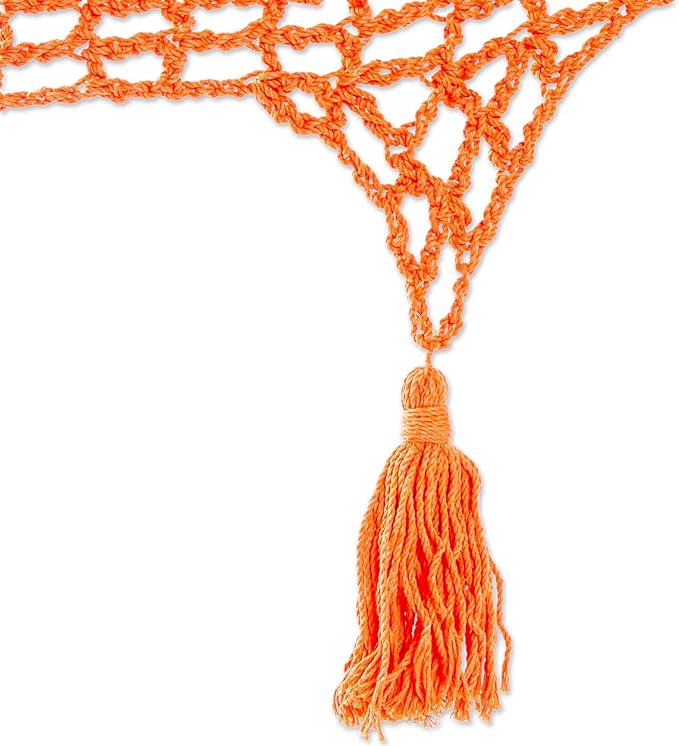 Novica Handmade Veranda in Orange Cotton Rope Hammock (Single)