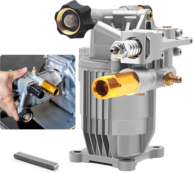 3/4" Shaft Horizontal Pressure Washer Pump 2600-3200 psi Power Washer Pump Replacment Max 3200 PSI, Compatible with Honda, Simpson and More Pressure Washers