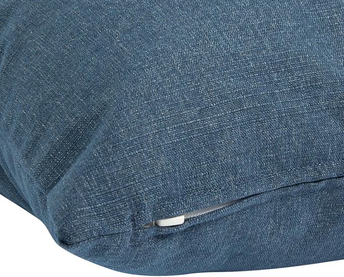 Outdoor Throw Pillows Water Resistant 18x18 inch,Decorative Throw Pillow with Insert Set of 2,Hidden Zipper Headrests for Patio Furniture Sofa Couch Chair(Denim Blue)