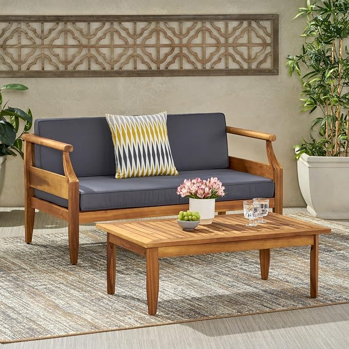 Patio Furniture Set of 4, Outdoor Sectional Furniture with Coffee Table, All-Weather Patio Conversation Set for Backyard, Garden and Poolside, Gray(Series E)