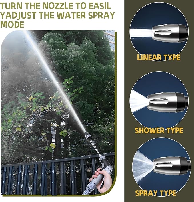Pressure Washer Gun,2026 New Cordless Pressure Washer, with Spray Nozzle, Turn Any Hose Into A High-Pressure Water Jet,with 360° Rotating for Three Spray Modes