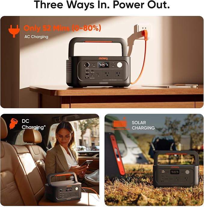 Jackery Explorer 500 v2 Portable Power Station, 512Wh LiFePO4 Battery, 500W AC (1000W Surge), Solar Generator for Camping, Home Backup, UPS, 14 lbs Lightweight, 6000 Cycles, Fast Charging