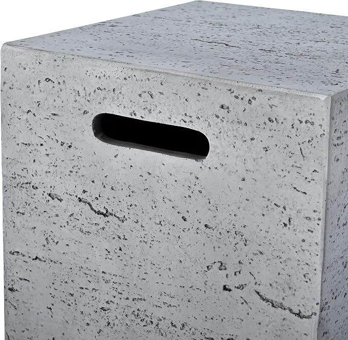 Polibi Tank Cover with Square Side Table, 100lb Capacity Weather-Resistant Enclosure for Standard 20 lb Tanks, Outdoor Storage for Patio, Deck, Balcony, No Assembly Needed, Dark Gray