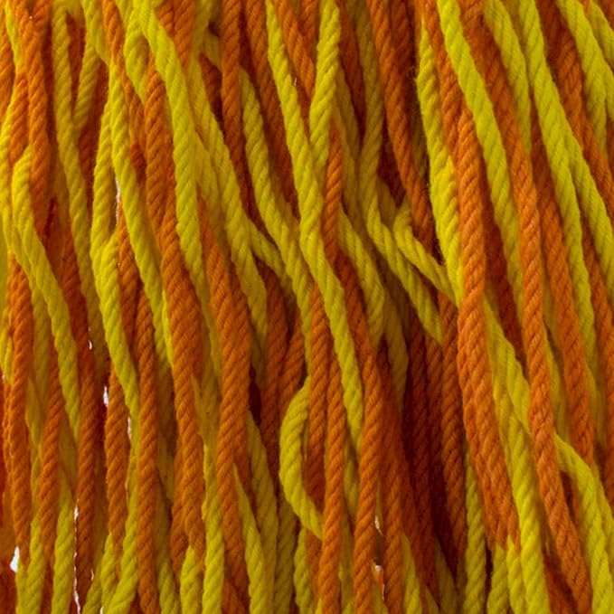 NOVICA Orange and Marigold Yellow Cotton Woven Mayan Rope Hammock Swing Chair with Spreader Bar, 'Maya Sunflower'