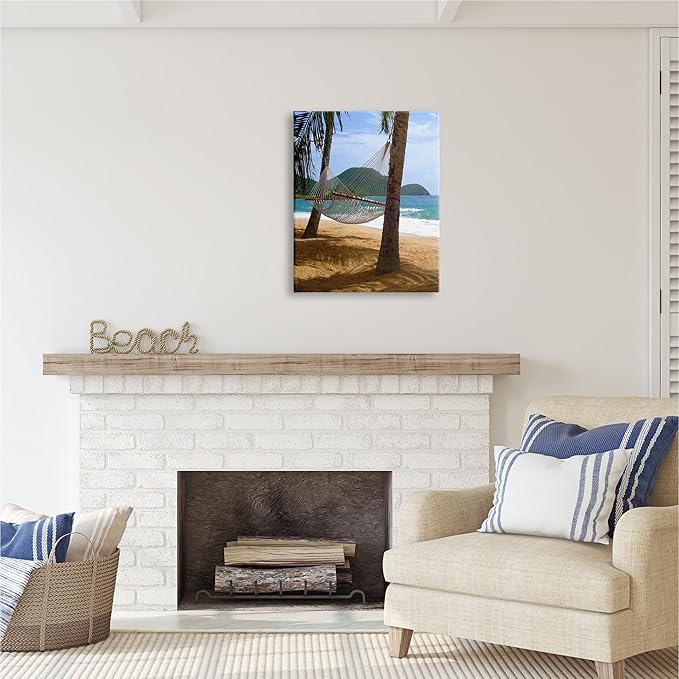 Stupell Industries Hammock on Palm Trees Canvas Wall Art Design by Noah Bay