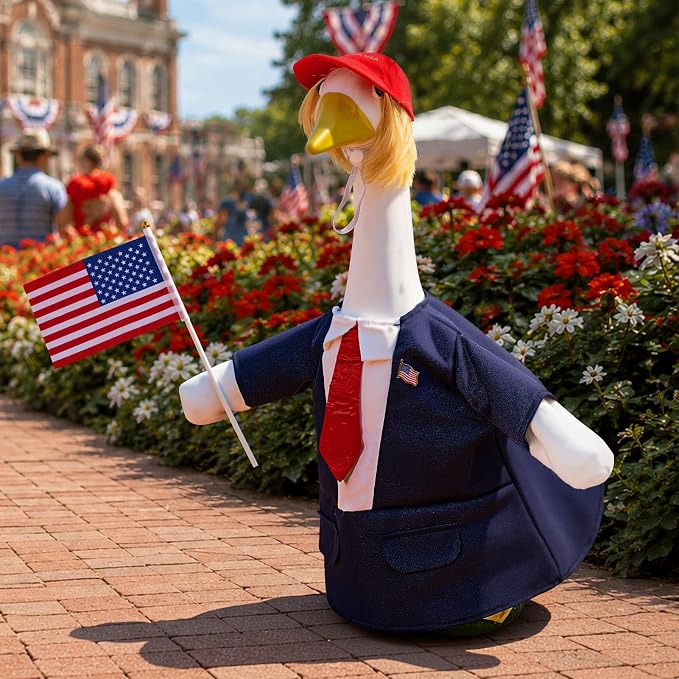 1 Set Patriotic Porch Goose Outfit for 23 Inch Goose Statues | 4th of July Goose Clothes for the 250th Anniversary, Independence Day Yard, Garden and Patio Displays