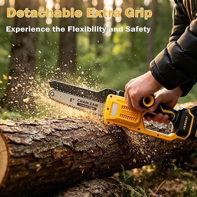 8"&10" Mini Chainsaw Cordless Compatible with Dewalt 20V MAX Battery,Brushless Electric Chain saw Handheld ChainSaws for Wood Cutting, Tree Trimming and Branch Pruning (Battery Not Included)