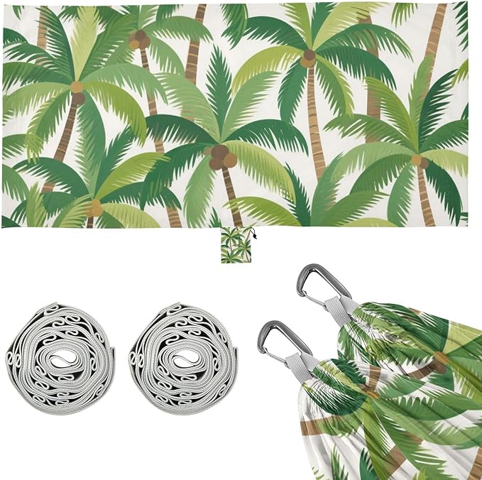 Summer Cartoon Coconut Tree 330lb Capacity Hammocks for Camping with Tree Straps Fabric Hammock for Outside Patio Garden hamaca inflable para Piscina