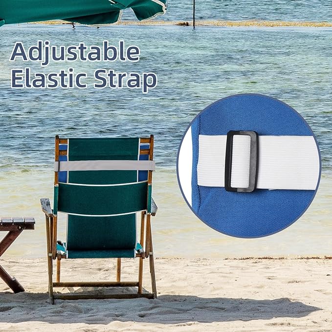 Chaise Lounge Head Pillow, 2 Pack Outdoor Lounge Chair Pillows with Adjustable Strap Longue Head Pillow Headrest Pillows for Patio Backyard Beach Pool Garden Recliner(Royal Blue)