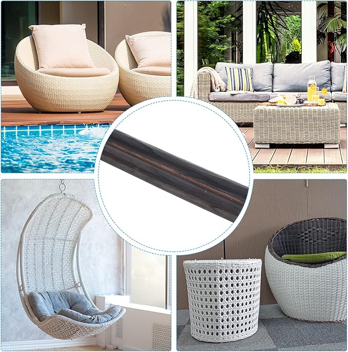 Patikil Wicker Repair Kit, 30m/98ft PE Rattan Replacement Repair DIY Set for Wicker Fixing Furniture Patio Furniture, Khaki