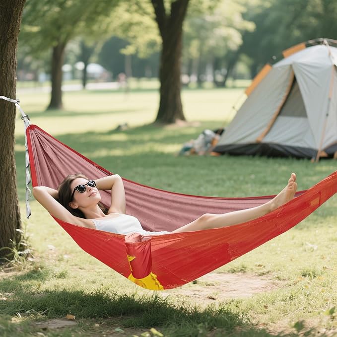 Oil Painting Flag Vietnam Outdoor Hammocks with Tree Straps Fabric Hammock for Outside Beach Patio Garden