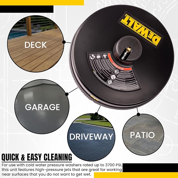 80472 Compatible with DeWALT 18" Surface Cleaner 1/4" Quick Connect Fitting for Cold Water Pressure Washers Rated up to 3700 PSI