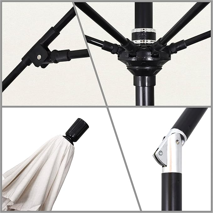 California Umbrella 9' Round Aluminum Pole Fiberglass Rib Market Umbrella