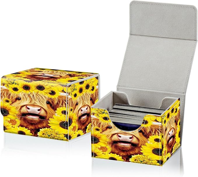 Card Deck Box for MTG, Cards Storage Box Fits 120+ Sleeved, Leather Small Size Strong Magnetic Closing Card Case for Board Games Magic TCG CCG Baseball Collection, Rose Clock