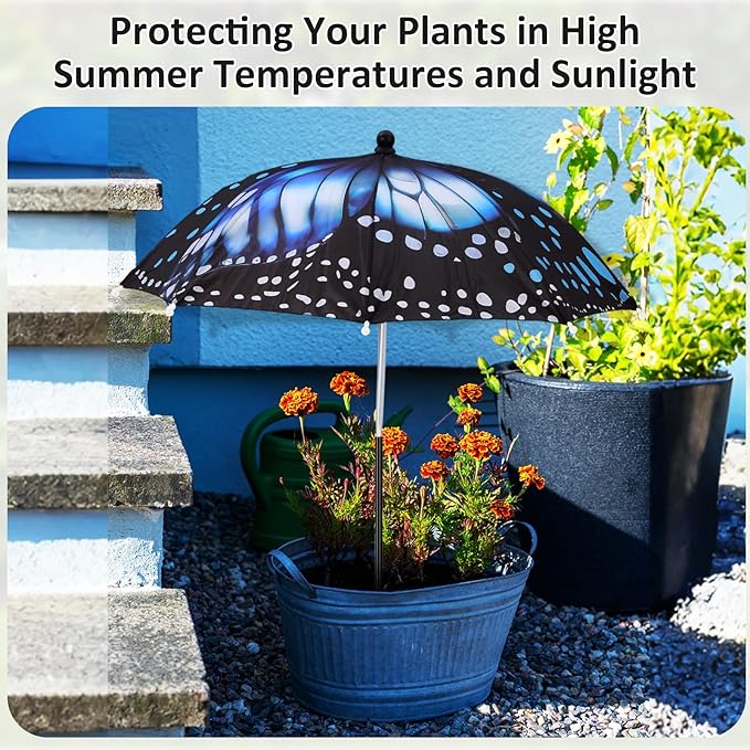 Plant Umbrellas for Outdoor Plants, Large Garden Plant Umbrella Shade Upgraded Adjustable Angle Height for Potted Plants Garden Beds
