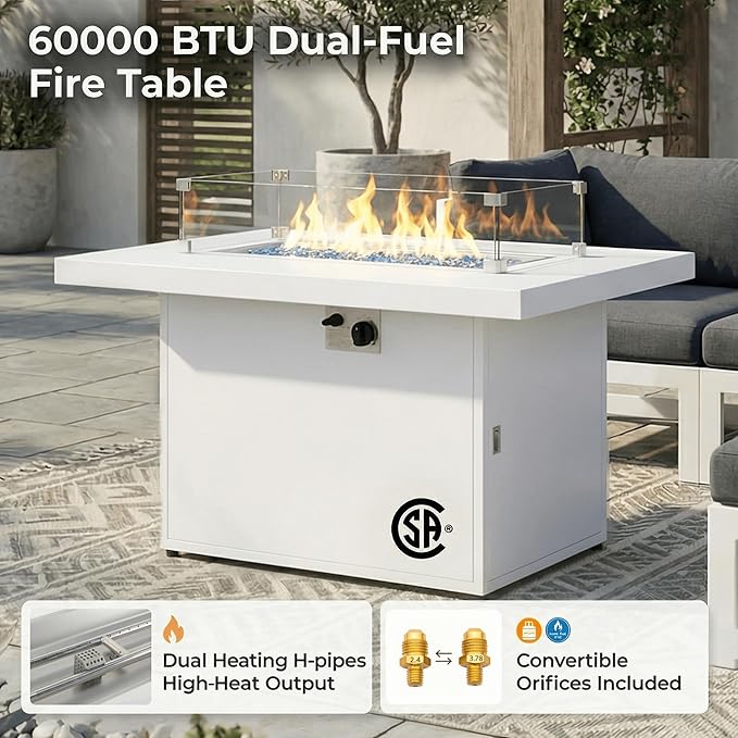 NICESOUL 8 Person Modern Aluminum Outdoor Patio Furniture Set with Fireplace, 29" Wide Deep Seating, Water Resistant L Shaped Sectional Couch, Large Conversation Set for Backyard Terrace, Dark Gray